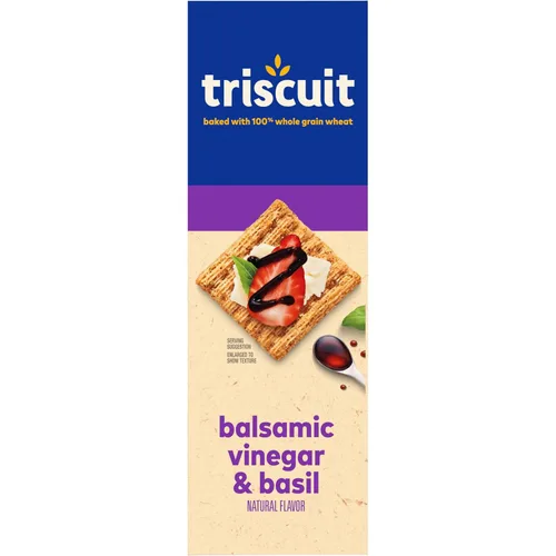 Vista 17 de Triscuit galletas con sabor a vinagre balsámico y albahaca, sin OMG, paquete de 6 cajas de 8.5 onzas cada una