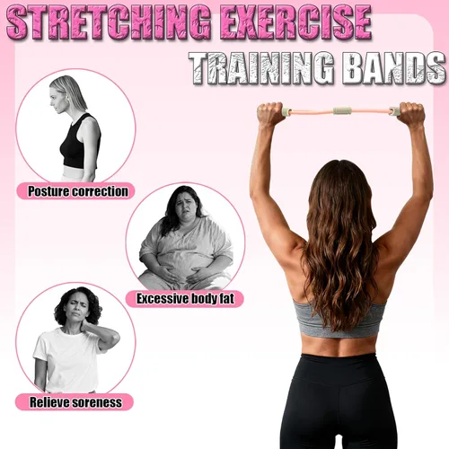 Vista 4 de Figura 8 Fitness Resistance - Juego de 3 bandas de tubo de ejercicio para brazos y hombros, asas antideslizantes elásticas, gimnasio en casa, yoga