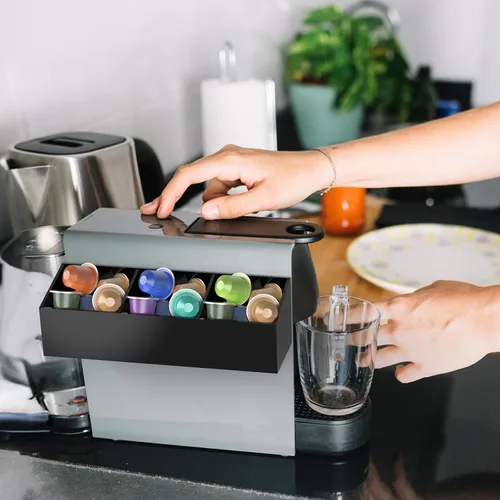 Vista 3 de NiHome Organizador magnético de bolsas de té para refrigerador, organizador de almacenamiento de bolsas de té acrílicas para refrigerador, soporte