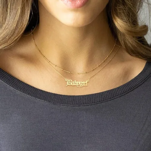 Vista 4 de Aretes de aro de bambú para mujer, de acero inoxidable, estilo de letra inglesa, estilo de los años 8090, accesorio para disfraz, conjunto de joyas