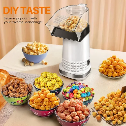 Vista 5 de Máquina de palomitas de maíz con taza medidora para derretir mantequilla, máquina de palomitas de maíz rápida y fácil para reuniones familiares, sin