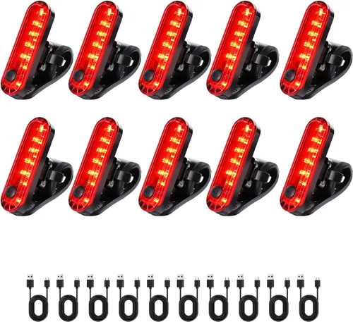 Vista 9 de KunHe USB Rechargeable Bike Tail Lights Super Bright Bicycle Rear Safety Light with 4 Light Modes for Skateboards Strollers and Wheelchairs