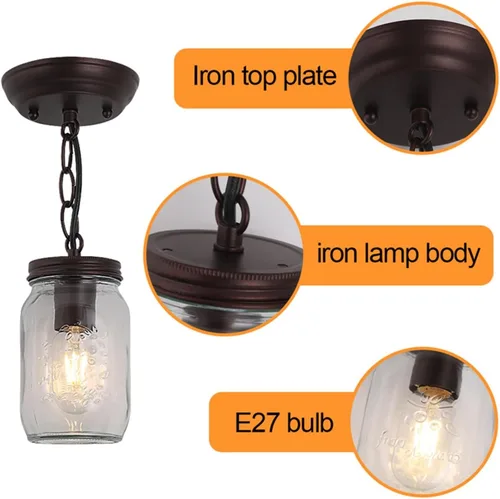 Vista 7 de Retro Industrial Style Led Chandelier Glass Modern Ceiling Lamp Pendant Lighting Indoor Fixture American Aisle Entrance Lamparas,Chandelier