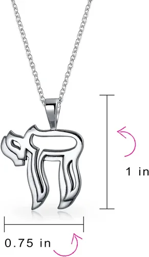 Vista 4 de Bling Jewelry Delicado collar con colgante tradicional religioso judío judío Hanukkah hebreo Chai símbolo de la vida para mujeres, adolescentes