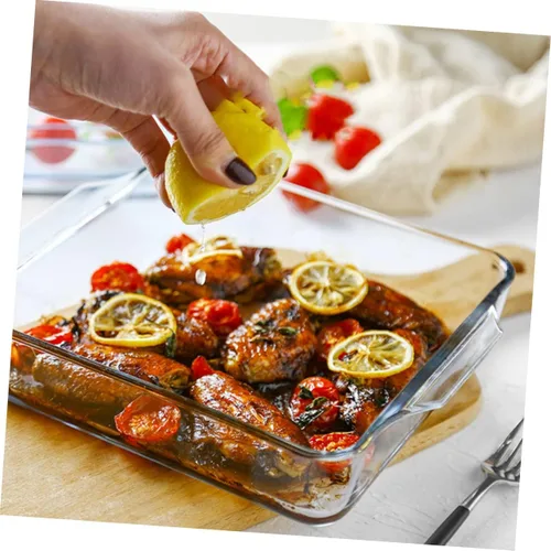 Vista 5 de STOBAZA 1 unidad de cena profunda para sartén de vapor, mango rectangular, herramienta de microondas, suministro para hornear, tartas de queso