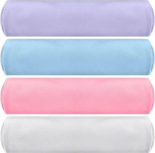 Vista 8 de Breling Paquete de 4 toallas de yoga calientes de 72 x 24 pulgadas, tapete de microfibra antideslizante, absorbente de sudor, suave, tapete esencial