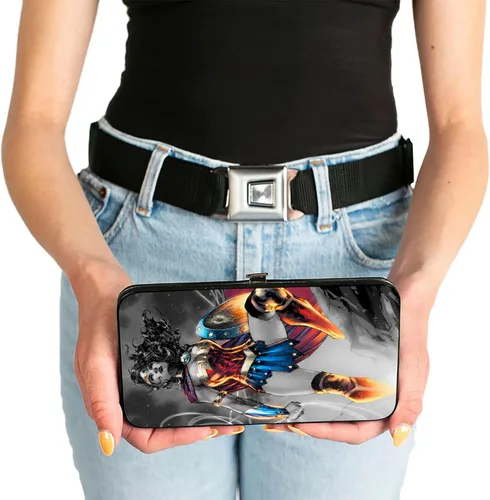 Vista 3 de Buckle-Down Billetera unisex con bisagra para adultos, Wonder Woman