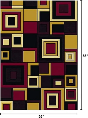 Vista 3 de Home Dynamix Ariana Mey - Juego de alfombras de área de 3 piezas (4'11" x6'11,1'8" x4'11,1'8" x2'8), rojo geométrico