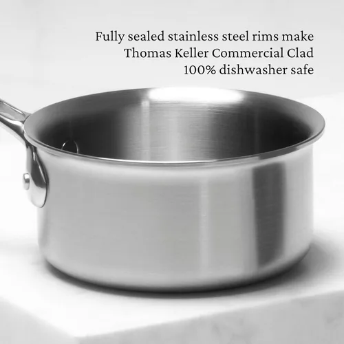 Vista 6 de Thomas Keller Insignia by Hestan - Calentador de mantequilla de acero inoxidable de 0.75 cuartos de galón, compatible con placa de inducción