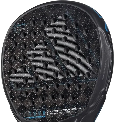 Vista 8 de adidas Adipower Ctrl 3.4 - Raqueta multipeso Álex Ruiz, color negro y azul, forma redonda, espuma EVA de alta memoria, carbono 18 K