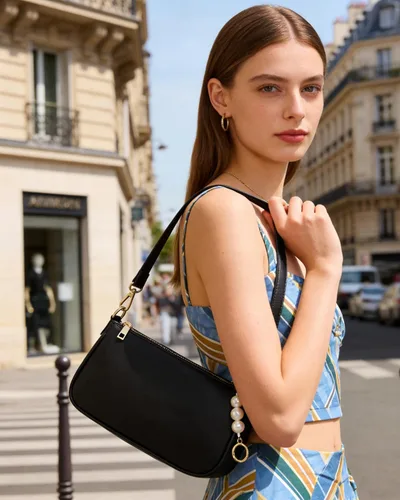 Vista 2 de Travistar Bolso de hombro para mujer pequeño – Bolso cruzado de cuero vegano, bolsos Hobo lindos bolsos de mano con 3 correas