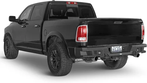Vista 5 de Hooke Road Ram 1500 - Parachoques trasero Offroad con soporte de anillo en D y luces LED para camioneta Dodge Ram 1500 2009-2018