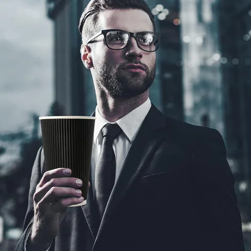 Vista 9 de JollyPack Paquete de 60 tazas de café de papel de 12 onzas, tazas desechables negras con pared ondulada aislada para café, té y chocolate caliente