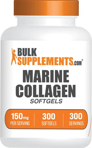 Vista 6 de BulkSupplements. com Marine Collagen Softgels - Suplemento de colágeno, colágeno para mujeres y hombres, 150 mg de colágeno, sin gluten, 1 cápsula