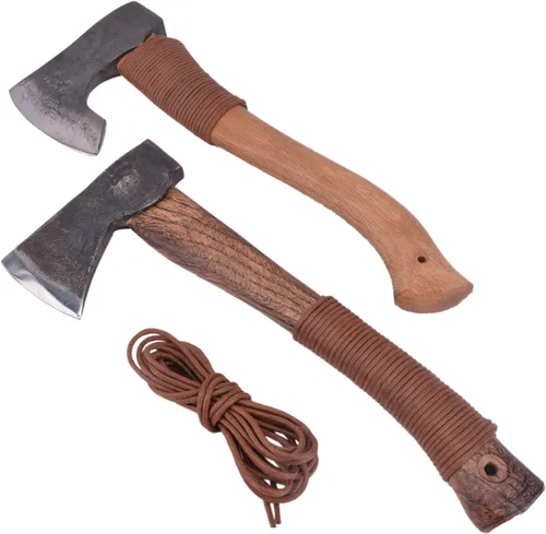 Vista 3 de Envoltura de mango de hacha de ajuste universal, cuerda encerada para hachas y hachas de campamento, guardia/envolturas de hacha barbuda vikinga