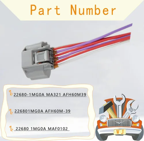 Vista 4 de Enchufe de cable del sensor de flujo de aire 1PC compatible con Nissan Infiniti AFH60M-39