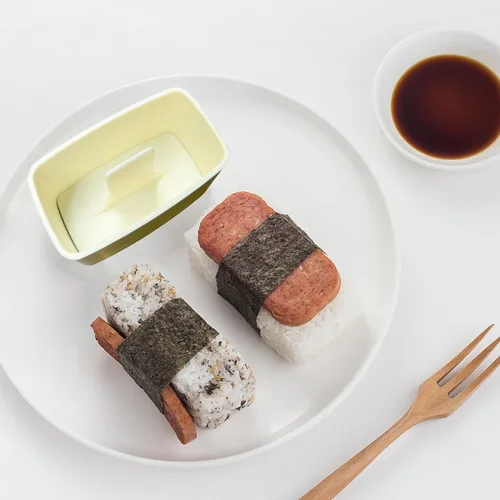Vista 5 de Molde de spam para musubi, 4 piezas, kit para hacer musubi, cortador de spam, prensa de musubi, sushi, arroz, onigiri, cortador de huevos