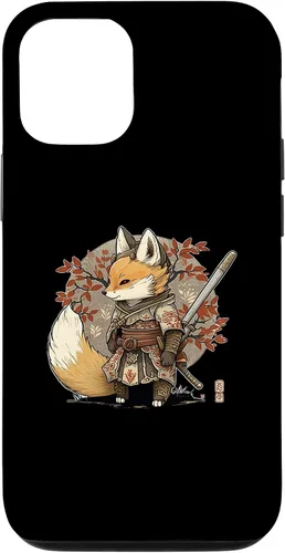 Vista 4 de Funda para iPhone 12 Pro Max Kawaii estilo japonés Samurai Fox Anime
