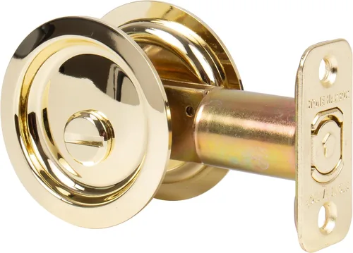 Vista 5 de Stone Harbor Hardware Cerradura de puerta de bolsillo redondo, función de privacidad, fondo de 2-3/4", níquel antiguo