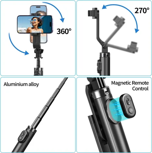 Vista 5 de Mini trípode para selfie, trípode flexible de bolsillo, agarre para teléfono Android para teléfono, portátil, tamaño pequeño, para viajes, teléfono