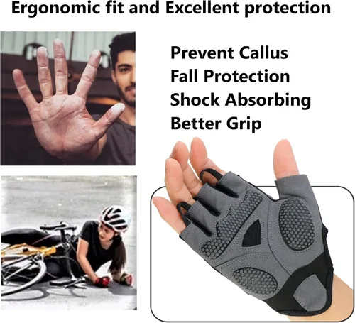 Vista 2 de LuxoBike Guantes de ciclismo para hombre almohadilla de gel de 0.197in Guantes de ciclismo especializados ultra transpirables Guantes de bicicleta