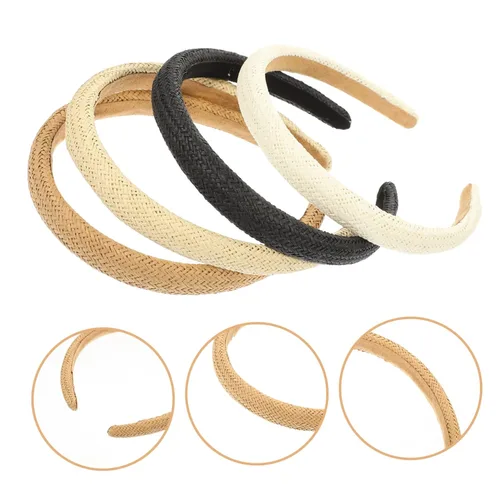 Vista 6 de Baluue 20 Pcs Straw Hairband Womens Headbands Woven Hair Hoops Woven Headbands Hair Ties for Women Braid Straw Party Woven Headdresses Women Woven