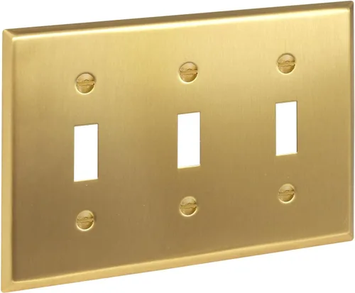 Vista 13 de Rio Salto Placa de pared de metal dorado en latón Placa de salida en blanco Cubierta para tomas de corriente no utilizadas Interruptor de pared de 1