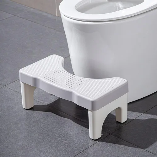 Vista 5 de Taburete de inodoro para adulto, taburete de excremento para baño de 7 pulgadas, antideslizante para baño, soporte de inodoro para pies, portátil