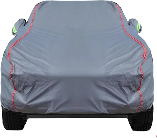 Vista 19 de Funda de Coche Transpirable de Nuevo Material, Funda Impermeable para Coche, Puertas con Candados y Cremalleras, Protección UV Impermeable