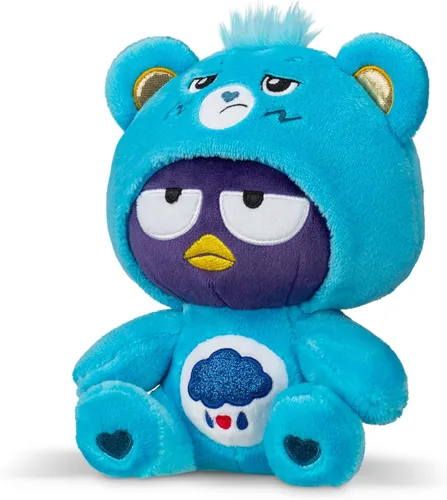 Vista 2 de Care Bears - Badtz-Maru vestido como oso gruñón de 8 pulgadas de peluche de tamaño divertido, azul - Suave y abrazable. - Bueno para niñas y niños