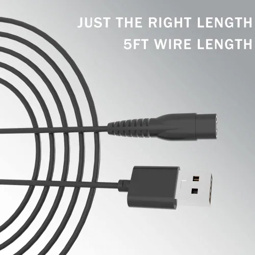 Vista 2 de OGMWIN Cable de alimentación de repuesto para hombre Manspot Premium Body Trimmer Cable de carga USB