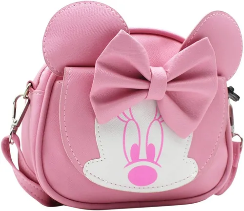 Vista 2 de RARITYUS Lindo bolso cruzado con lazo y orejas de ratón, bolso de hombro para niños y niñas