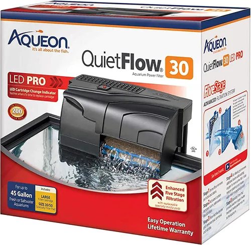 Vista 10 de Aqueon QuietFlow 10 LED PRO Filtro de Potencia para Acuario de Tanque de Peces Para Hasta 20 Galones de Acuarios
