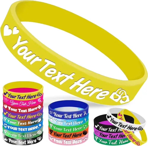 Vista 20 de Pulseras de silicona personalizadas, pulseras de goma personalizadas a granel para eventos, regalos de motivación deportiva, apoyos para hombres