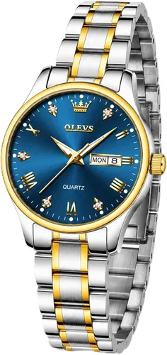 Vista 11 de OLEVS Womens Watches Stainless Steel Small Dress Fashion Luxury Watch Dorado