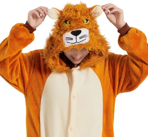 Vista 2 de Pijama de franela de una pieza para disfraz de Halloween, diseño de animal
