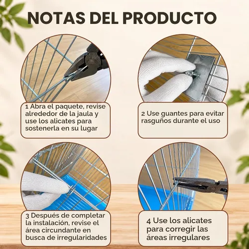 Vista 8 de Jaula para pájaros pequeña, jaula colgante plegable ligera con bandeja