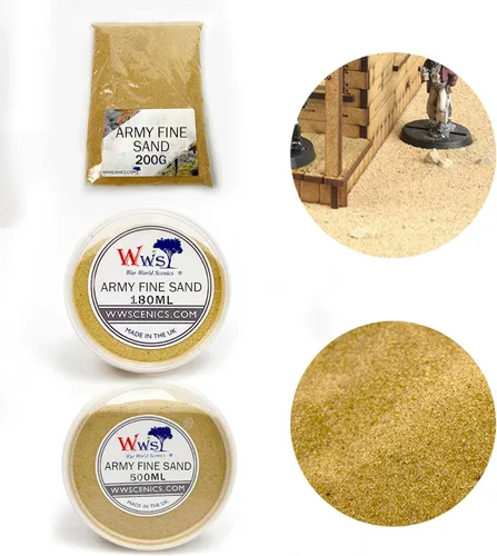 Vista 4 de WWS War World Scenics WWScenics Army Fine Model Sand Bañera de 6.1 fl oz Wargame Scenery y material de base