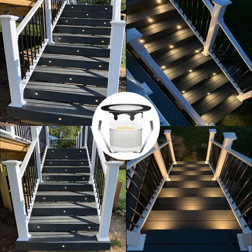 Vista 6 de Luces LED para terraza al aire libre con fotocélula blanca cálida Φ1.18 pulgadas, bajo voltaje, 12 V CC, IP67, impermeable, eléctrica, con cable