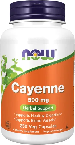 Vista 9 de NOW Foods Suplementos, Cayenne (Capsicum annuum) 500 mg, Apoyo a base de hierbas, 100 cápsulas vegetales