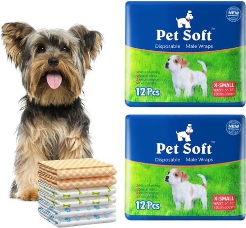 Vista 17 de Pañales Pet Soft para perro, desechables, para perros macho, xs