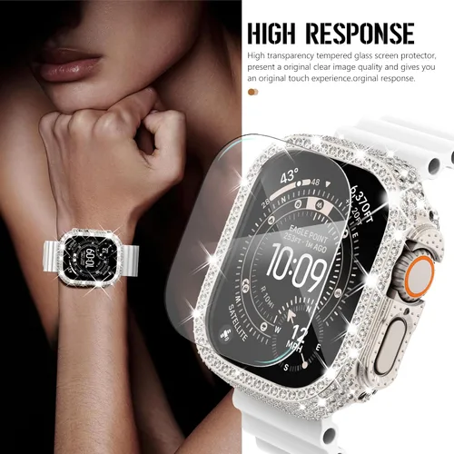 Vista 139 de Surace Bling - Carcasa con protector de pantalla para Apple Watch Series 3, 2, 1 de 1.496 pulgadas