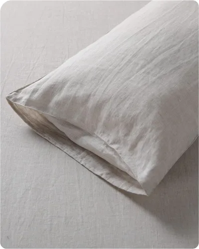Vista 3 de XZ XIFA Fundas de almohada estándar tamaño King, paquete de 2 unidades, cierre de sobre, 100% lino francés lavado natural, transpirables, duraderas