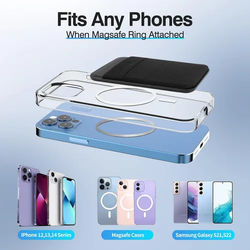 Vista 5 de SHANSHUI - Cartera magnética para teléfono MagSafe, cartera magnética elástica para la parte posterior del teléfono, compatible con iPhone