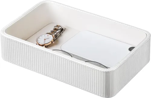 Vista 9 de Pequeña bandeja de valet para llaves, mesita de noche, organizador Beige