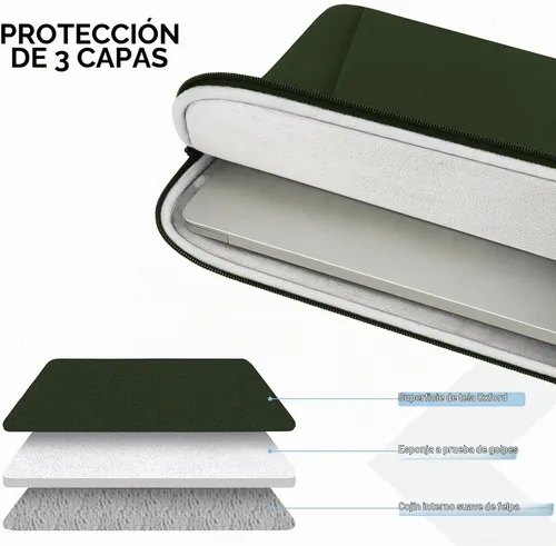 Vista 3 de Funda para laptop de 13.3 pulgadas, a prueba de golpes, funda protectora para computadora con bolsillo para accesorios, bolsa para laptop compatible