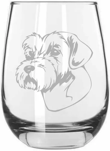 Vista 522 de Shar Pei (chino) - Vaso de vino sin tallo grabado para perro, 15.25 onzas