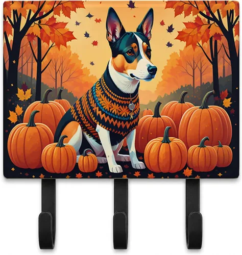 Vista 84 de Affenpinscher - Correa de otoño o llavero Affenpinscher Fall artwork on ceramic tile with three steel hooks for keys, leashes, towels