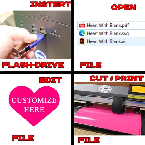 Vista 4 de Paquete Heart SVG con corazón de aluminio personalizable en blanco con archivo incluido, fabricado en los Estados Unidos para bricolaje, artesanos