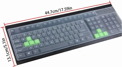 Vista 4 de Piel clara de la cubierta del teclado de la computadora de escritorio para PC 104/107 teclas teclado estándar, anti polvo impermeable teclado